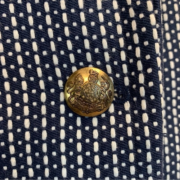 J. Crew navy white printed schoolboy blazer Sz 6 - Picture 7 of 14